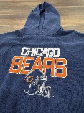 Vintage NFL Football Chicago Bears Trench Hooded Sweatshirt Medium 80s 90s